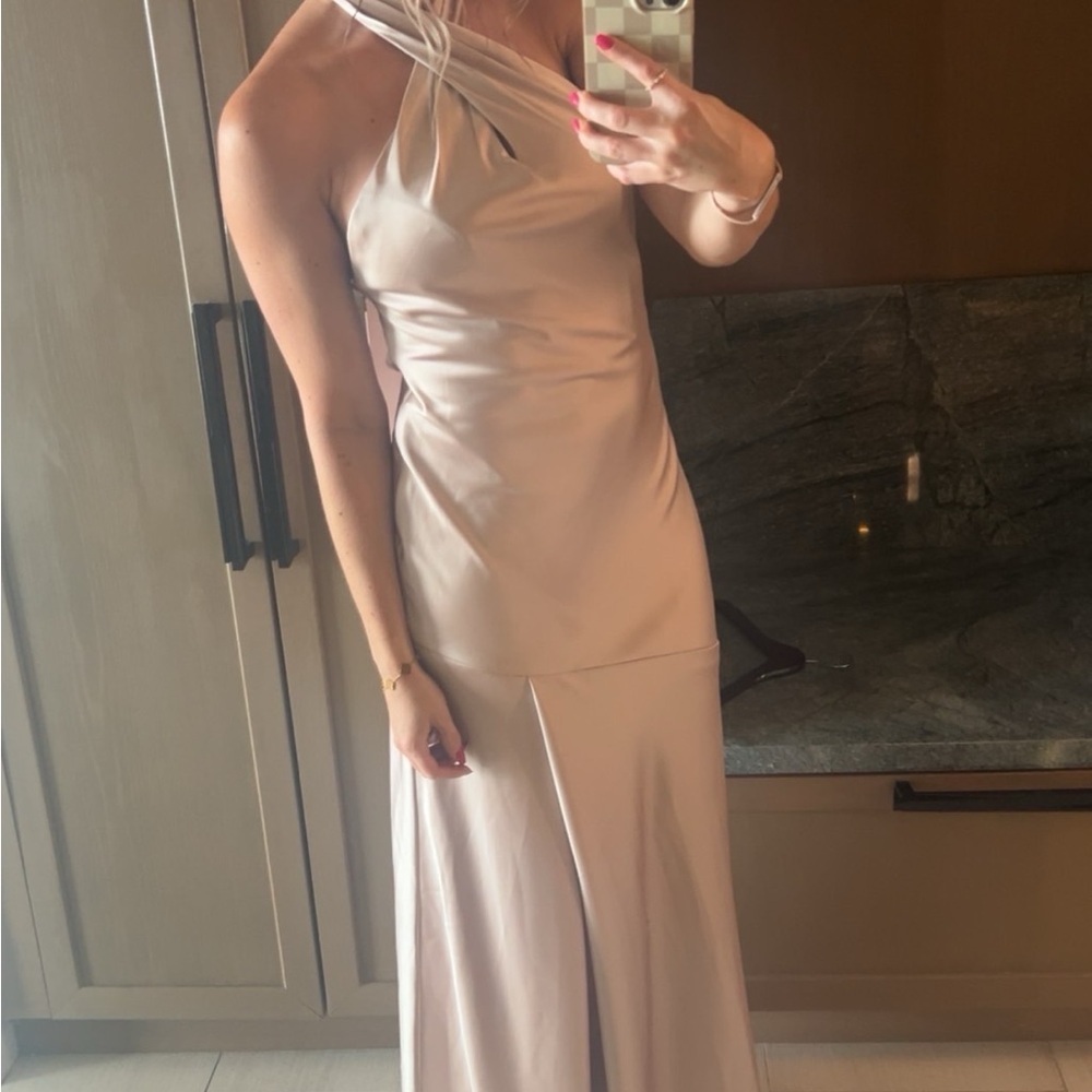 Revelry One Shoulder Cream Dress